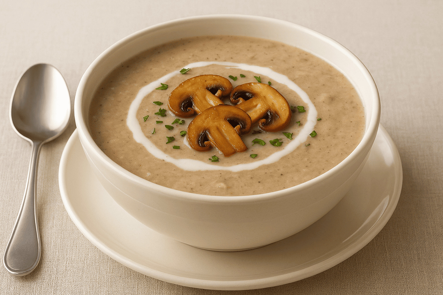 شوربة مشروم ( الفطر )بالكريمة ( مناسب للكيتو)