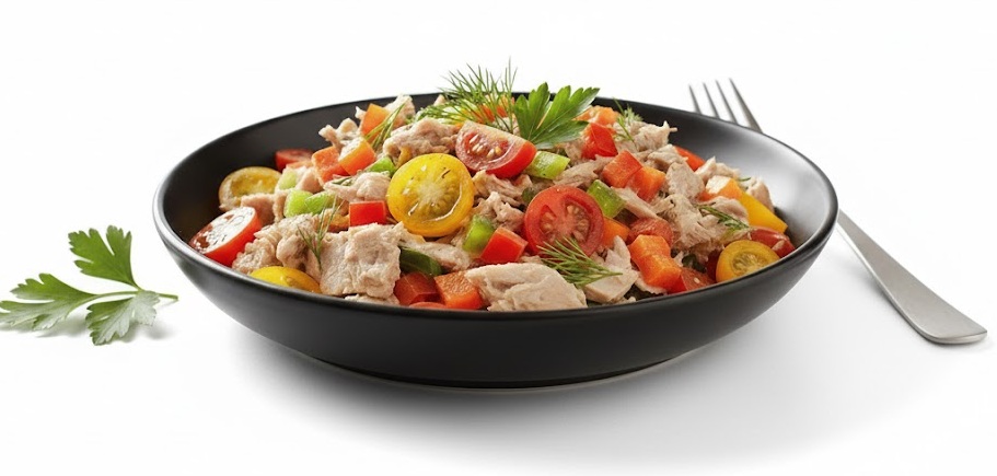 تونة بالطماطم والفلفل ( تصلح للكيتو ) 