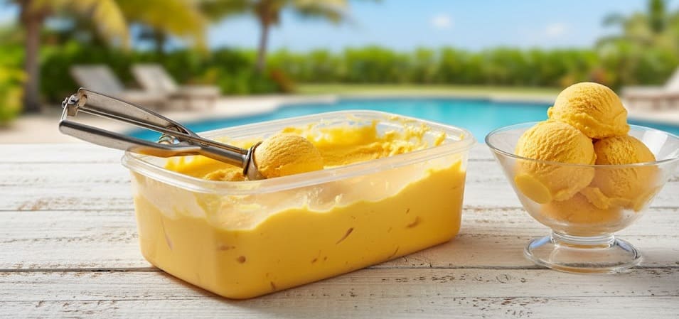  ايس كريم المانجو السريع بدون اضافات