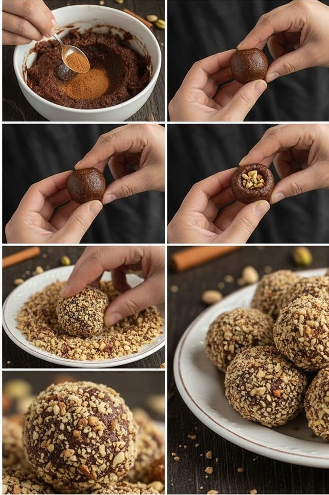 كرات  العجوة  بالمكسرات