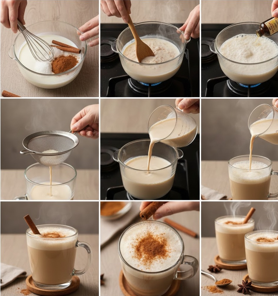 مشروب القرفة باللبن (كاسات الدفء)