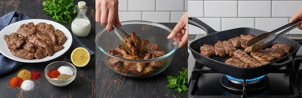 كبدة مشوية على الجريل 