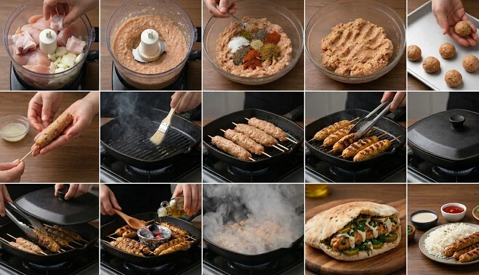 كفتة الدجاج على الجريل بطريقتى الخاصة