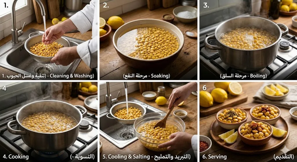 أسرار طريقة عمل الترمس المسلوق في المنزل بمذاق مقرمش ولذيذ