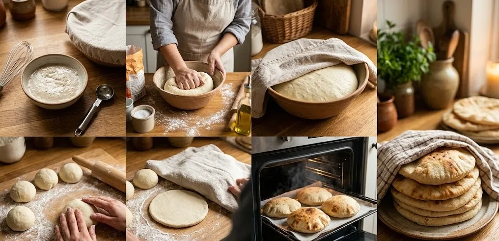 طريقة عمل خبز منزلي هش وسريع في الفرن