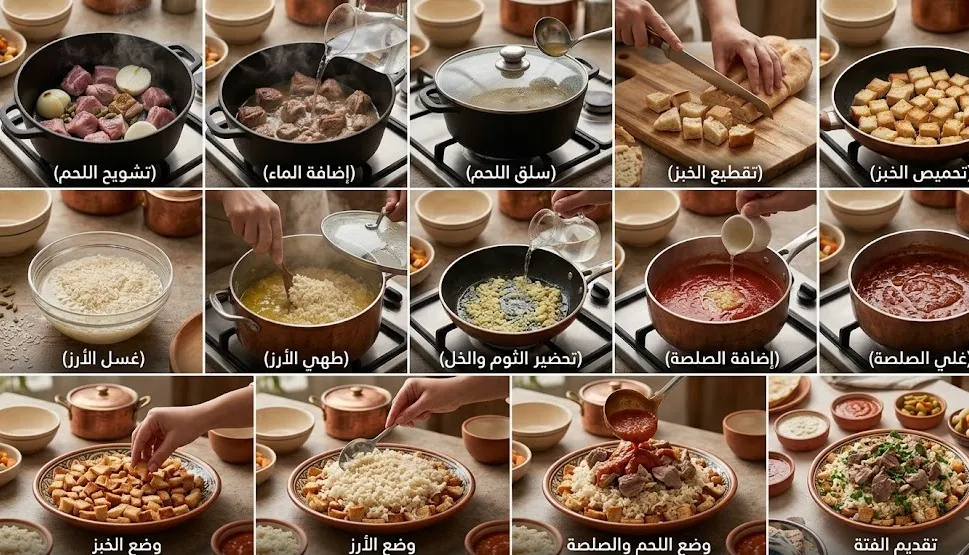 أسرار طريقة عمل الفتة المصرية بالخل والثوم على أصولها من كتاب أبلة نظيرة