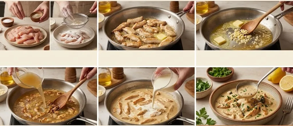 سر طريقة عمل أصابع صدور الدجاج بصوص الزبدة المخملي (بدون ليمون)