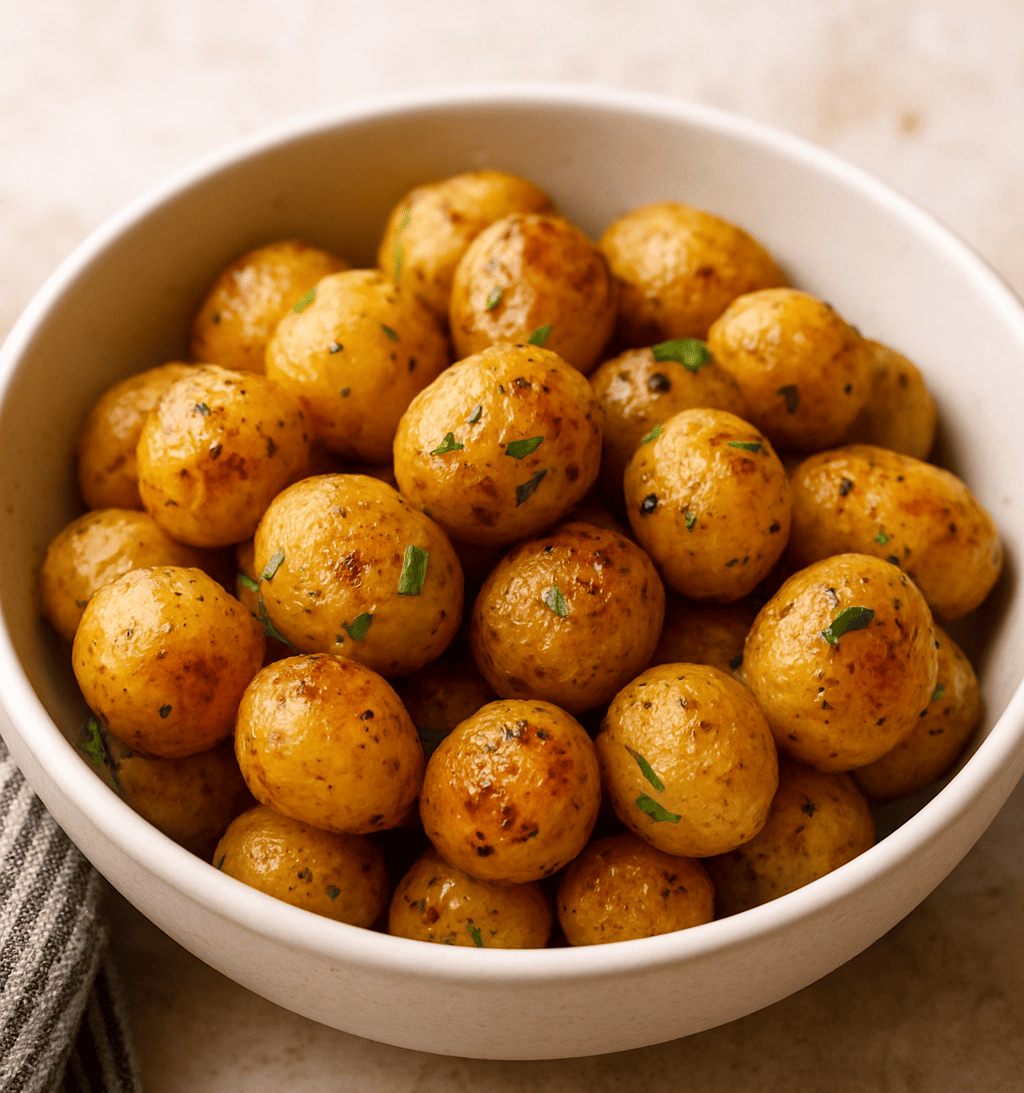 البطاطس الصغيرة المسلوقة والمحمّرة