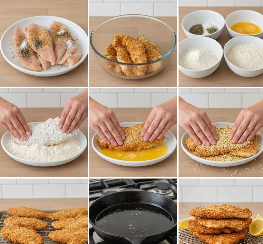 بانيه الدجاج المقرمش ( بالزعتر)