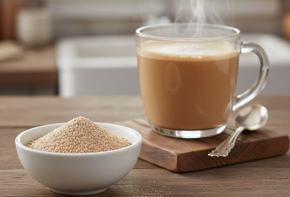 خلطة الكوفى ميكس المنزلية  بمسحوق القهوة العادى