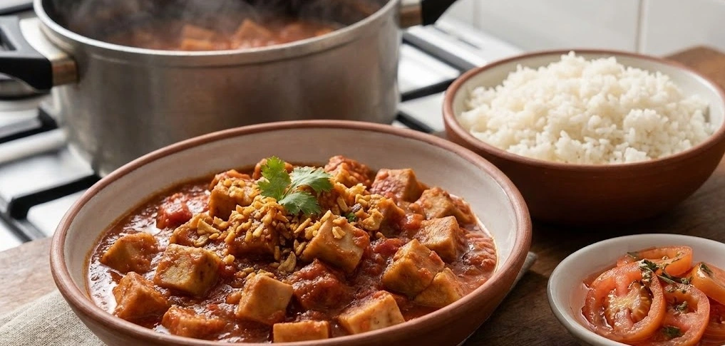 القلقاس بالدمعة (الصلصة الحمراء)