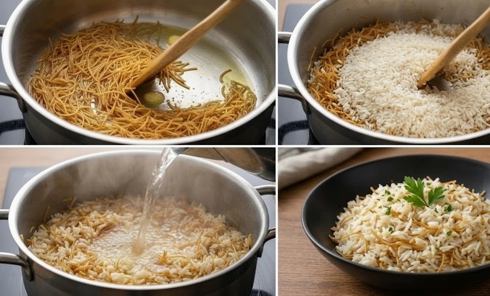 الأرز المصري بالشعيرية