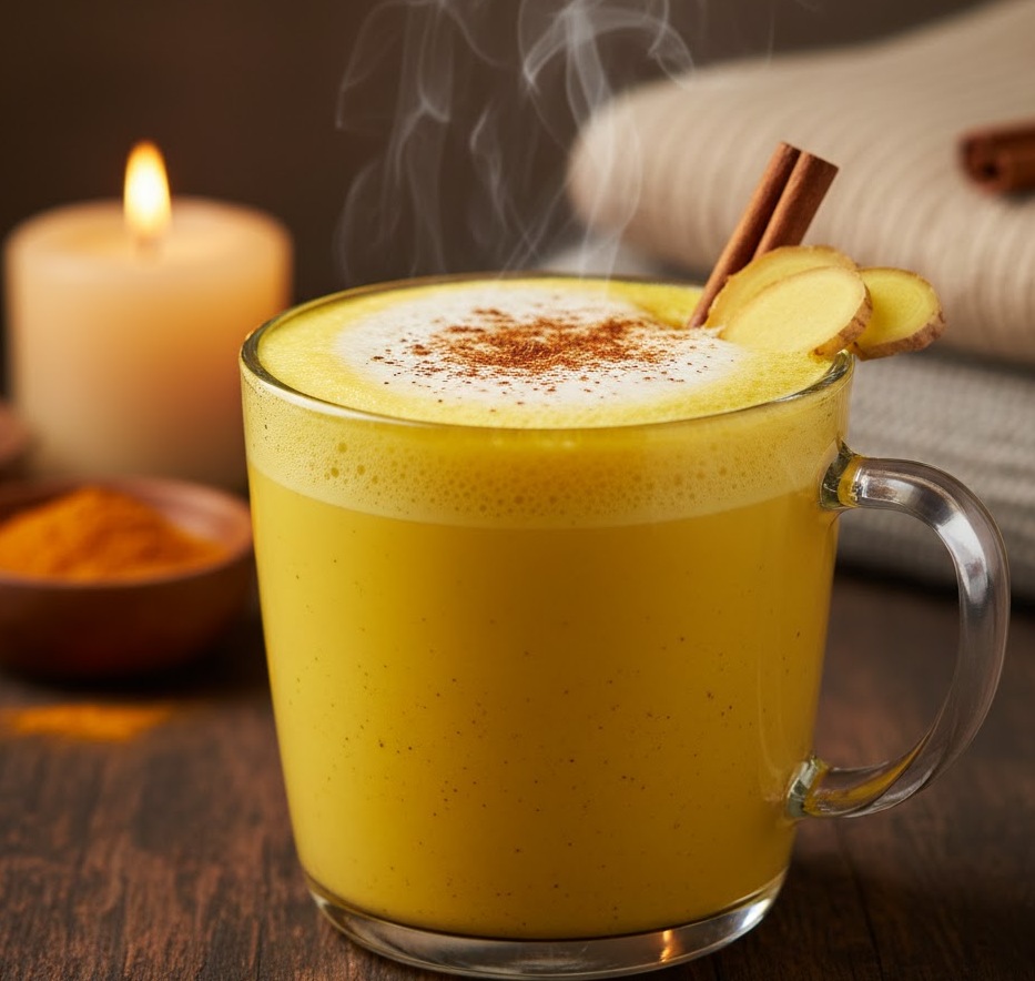 مشروب الحليب الذهبي بالكركم ( Golden Milk) بدون سكر 
