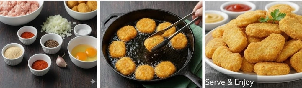 ناجتس الدجاج الذهبي على طريقة المطاعم 