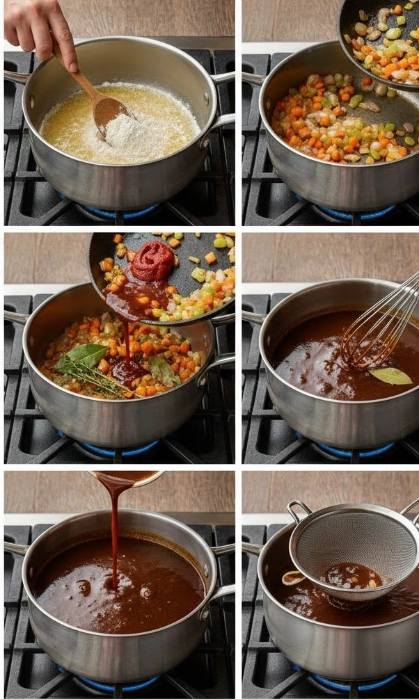 صوص الإسبانيول ( أساس الصلصات  البنية )