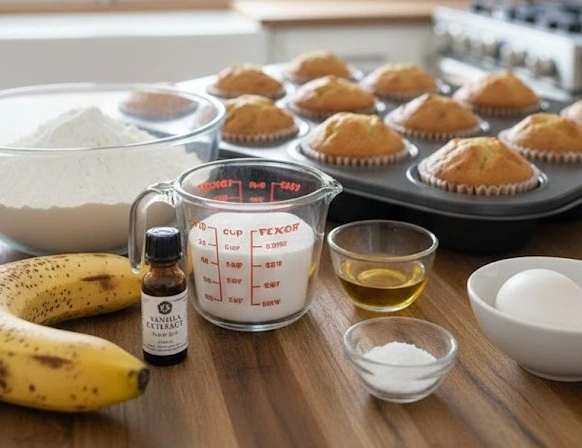 كب كيك الموز  (خالي من الجلوتين)