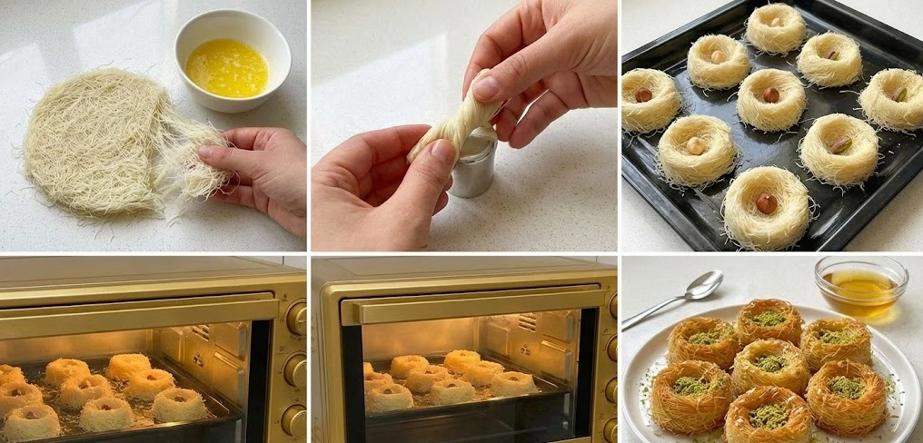 سر عمل كنافة عش العصفور المقرمشة والذهبية مثل المحترفين