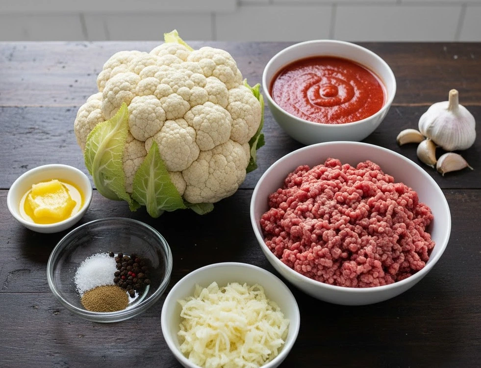 صينية القرنبيط باللحم المفروم في الفرن بدون بشاميل (طعم أصيل وخفيف)