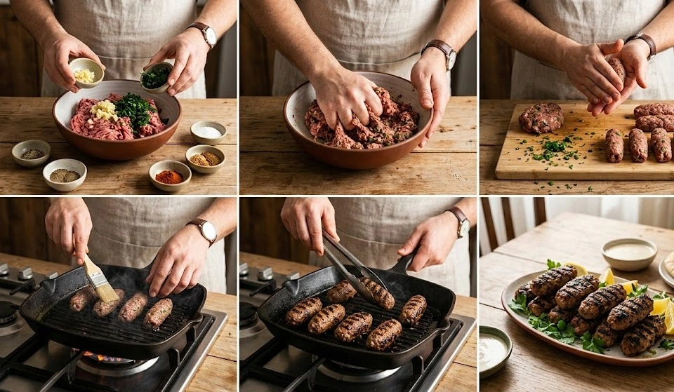 كفتة اللحم المشوية على الجريل بدون بصل: أسرار التماسك والنكهة القوية