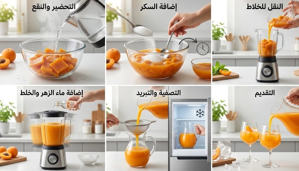 طريقة عمل عصير قمر الدين في المنزل بنكهة مركزة وقوام مثالي