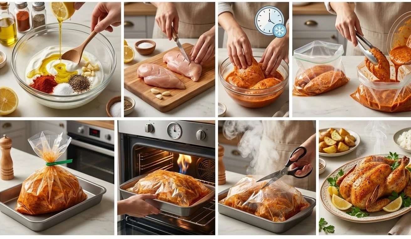 طريقة عمل صدور الدجاج بالزبادي والبهارات في الكيس الحراري لنتيجة طرية وشهية