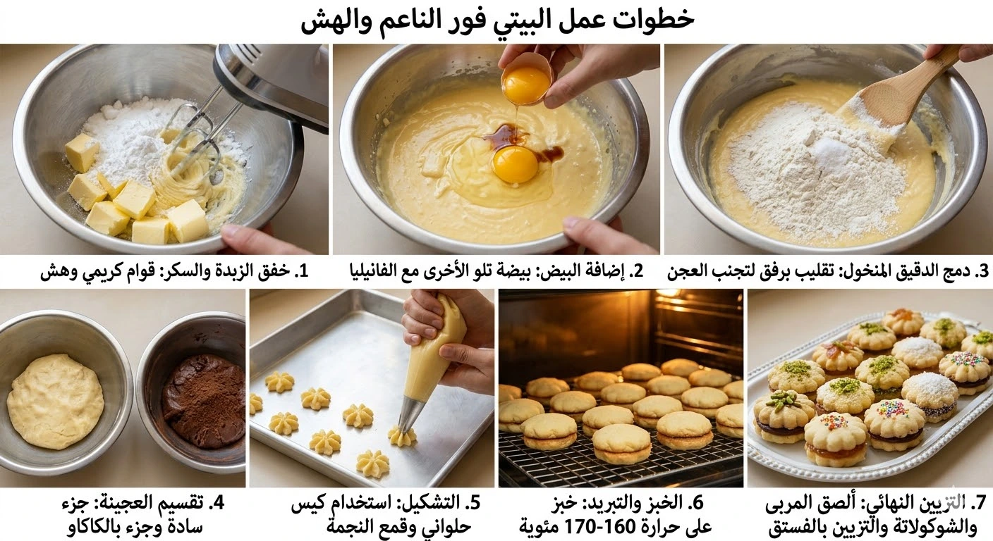 طريقة عمل البيتي فور الناعم بالكيلو والكوب وسر قوام "بيتي فور المحلات" الفاخر