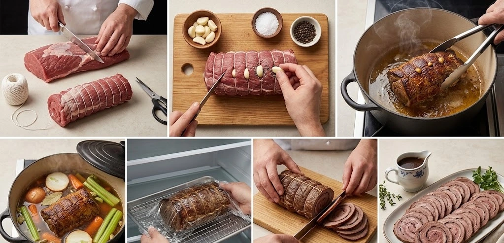 طريقة عمل اللحم البارد التربيانكو الشهي بتتبيلة الثوم والبهارات الأصلية