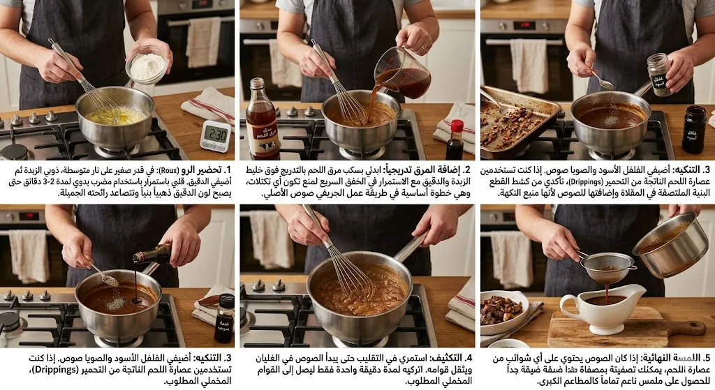 طريقة عمل الجريفى صوص (Gravy Sauce) الفاخر للمشويات واللحم البارد