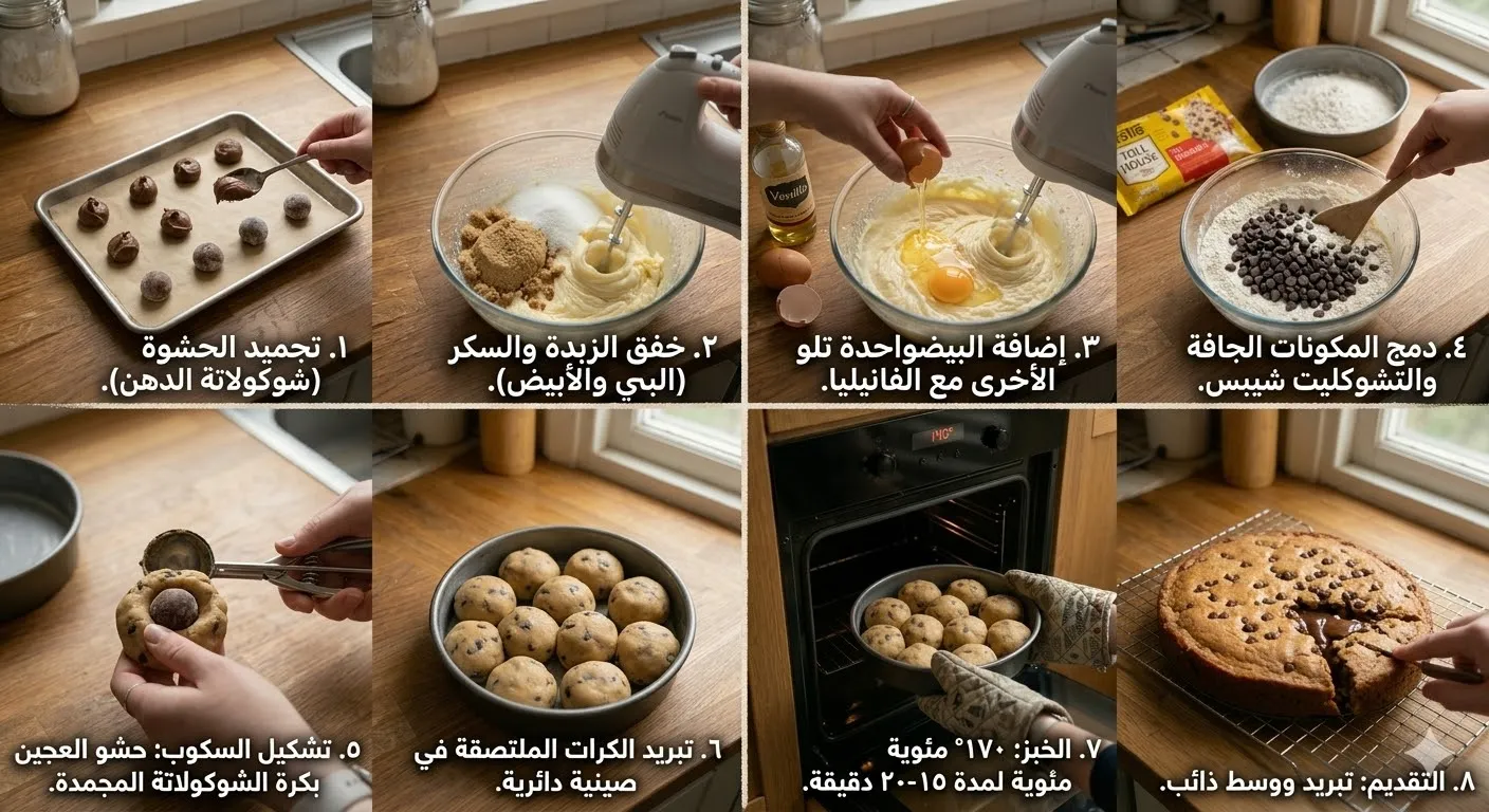 طريقة عمل سكوب كوكيز محشي بالشوكولاتة بأسهل خطوات