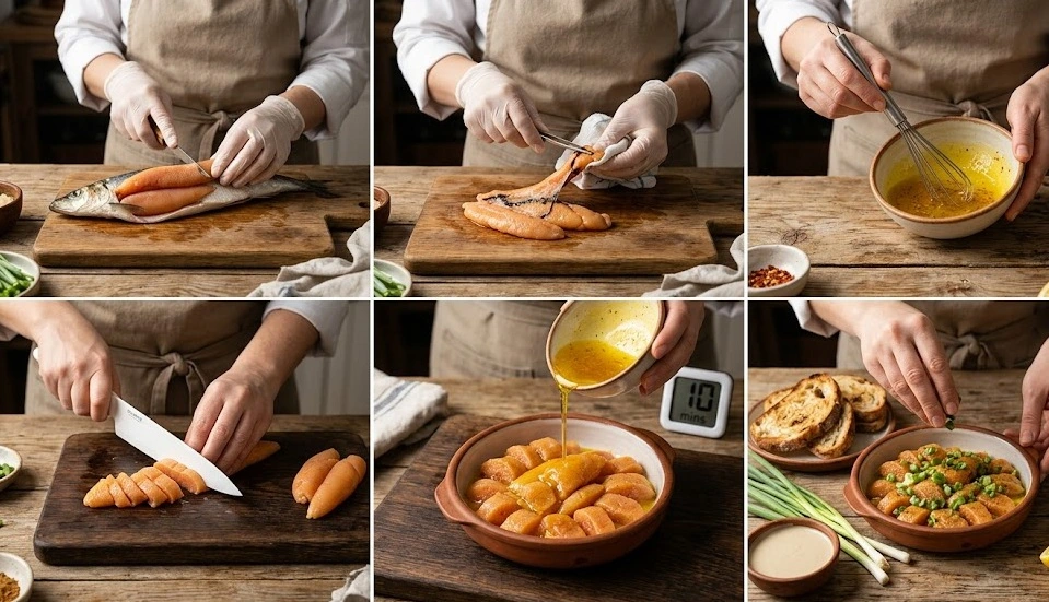 أسرار طريقة عمل بطارخ الرنجة المتبلة بالزيت والليمون (ناعمة وخرز)