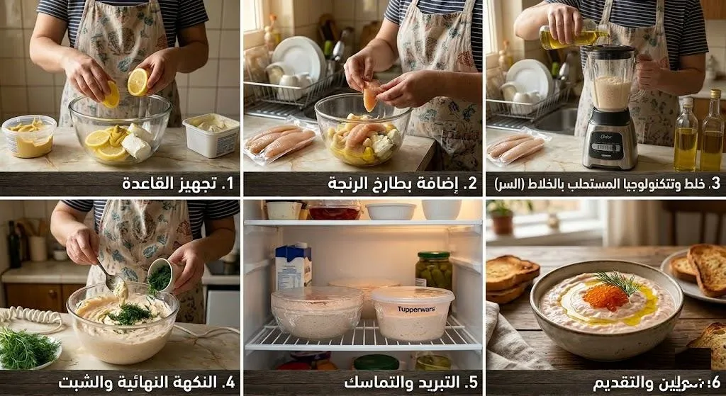 طريقة عمل موس بطارخ الرنجة الكريمي فى (تغميسة المشاهير)