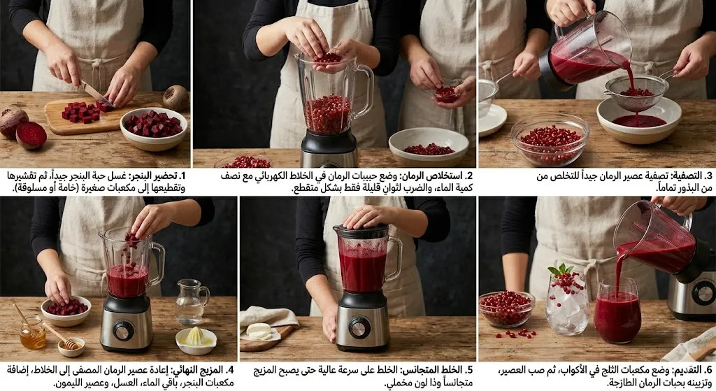طريقة عمل عصير الرمان بالبنجر المنعش والمقوي للجسم