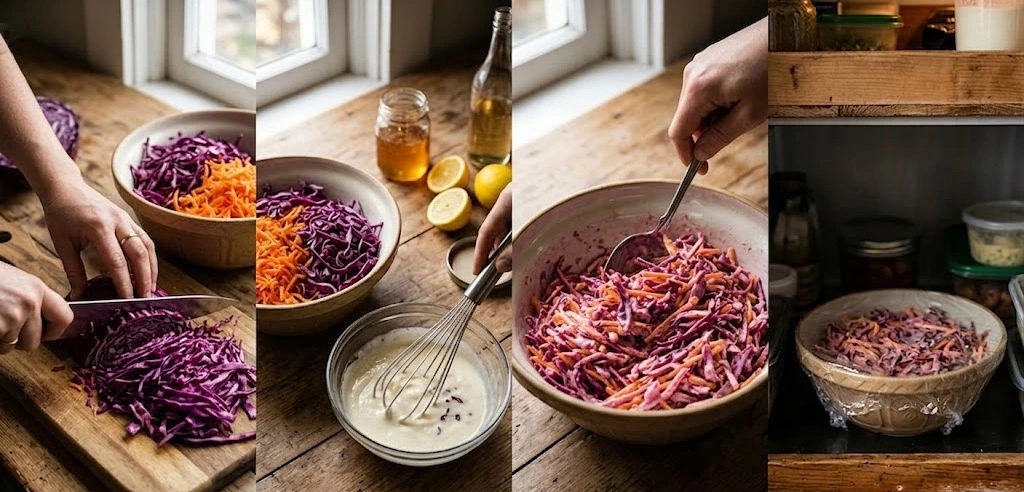 سلطة الملفوف الأحمر ( الكرنب ) المنعشة: أسرع مقبلات جانبية بجانب المكرونة بالبشاميل