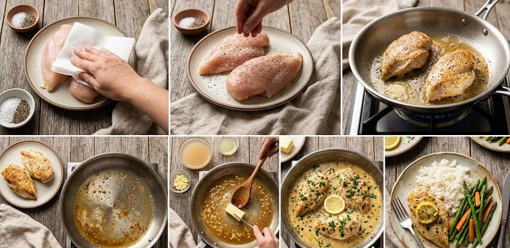 عمل صدور الدجاج بالزبدة والليمون بطريقة الشيفات المحترفين