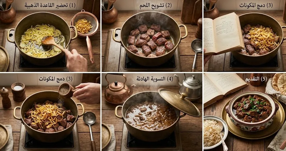 أكلة الحلة الواحدة ! سر يخني لحم الضأن بالبصل من أرشيف القصور الملكية