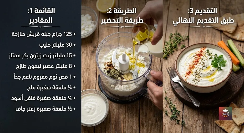 طريقة عمل صوص الجبنة القريش الكريمي في البيت بطعم غني وقوام مثالي