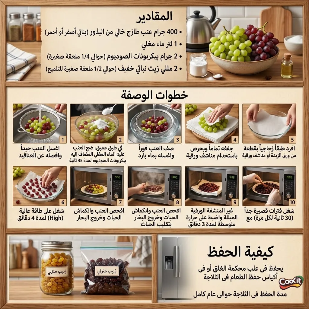 طريقة عمل الزبيب في الميكروويف في دقائق بخطوات سهلة وسريعة