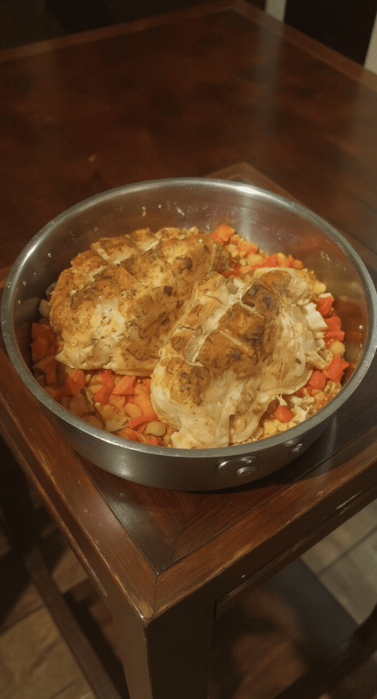 صدور دجاج بالفلفل الألوان والبصل 