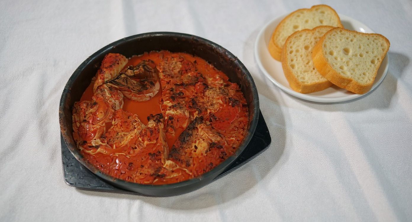 سمك مبروكة بصلصة الطماطم بدون ثوم