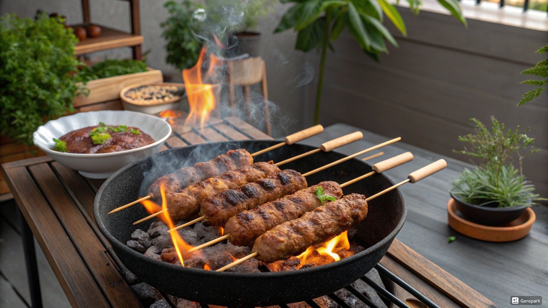 كفتة على الفحم فى المنزل