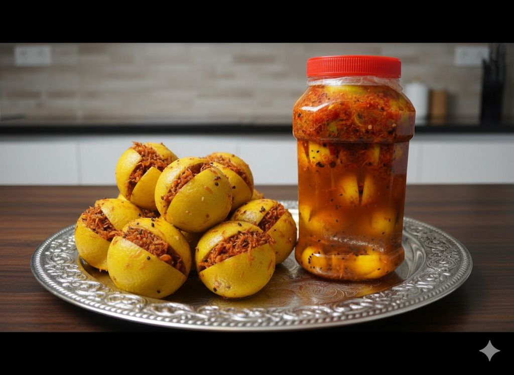 مخلل الليمون بالعصفر وحبة البركة 