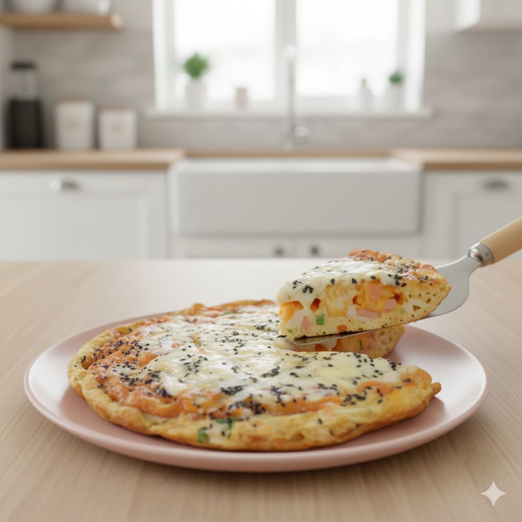 عجة بيض  بدون دقيق وبطبقة من الخبز الفينو 