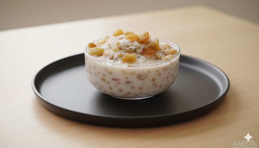 البليلة باللبن والمكسرات والبسبوسة